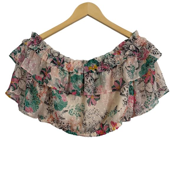 WALTER BAKER Sienna Floral Off the Shoulder Crop Top Size M NWT - Picture 6 of 10